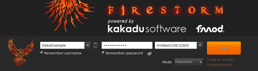 Sign In Screen For Firestorm